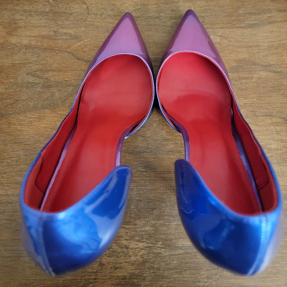 Blue and Pink Heels With Red Lining Size 10